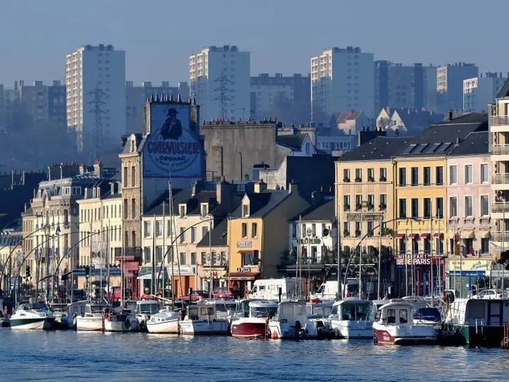 Old Cherbourg and its lively quays by day