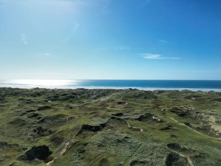 The Biville dunes overlooking the beach and the Channel