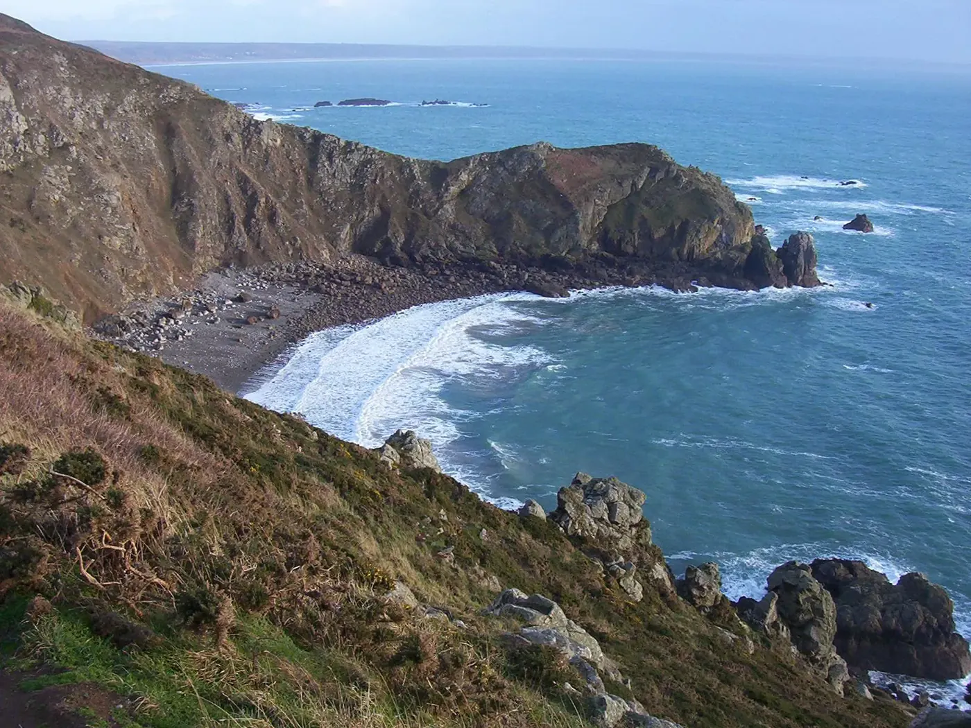 Nez de Jobourg headland and its steep cliff cove
