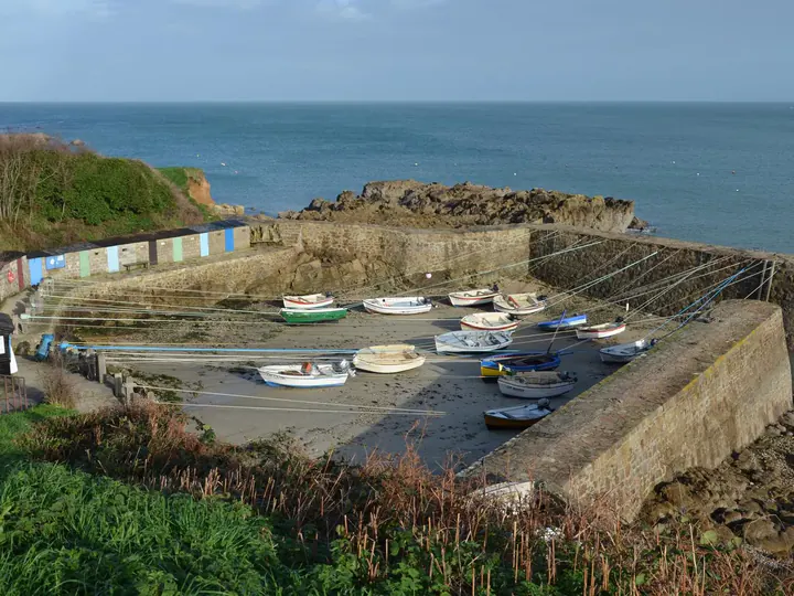 Port Racine, the smallest port in France, with its fishing boats